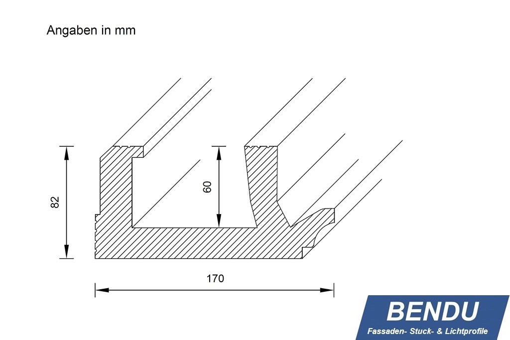 Maße - BENDU - LED-Stuckleiste WDKL-170C-PR