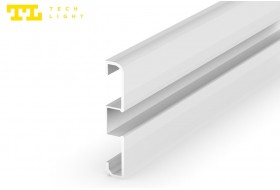LED-Fußleisten-Profil FLP15-1-WS, Aluminium weiß pulverbeschichtet