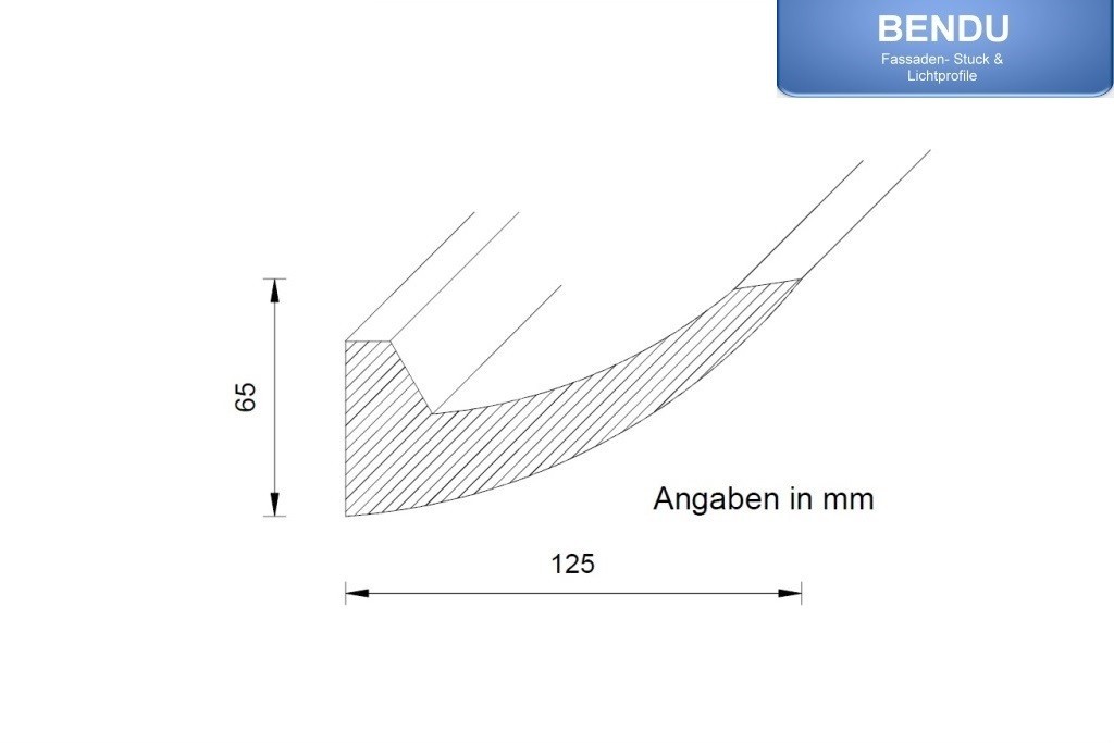 Details zur LED Stuckleiste "DBKL-125-PR" aus Hartschaum.