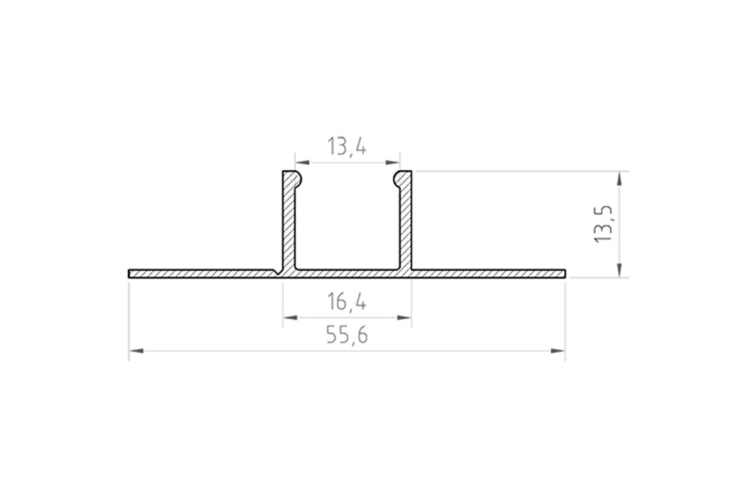 Maße LED-Fliesen-Profil FLP17-2-AL in Aluminium-eloxiert