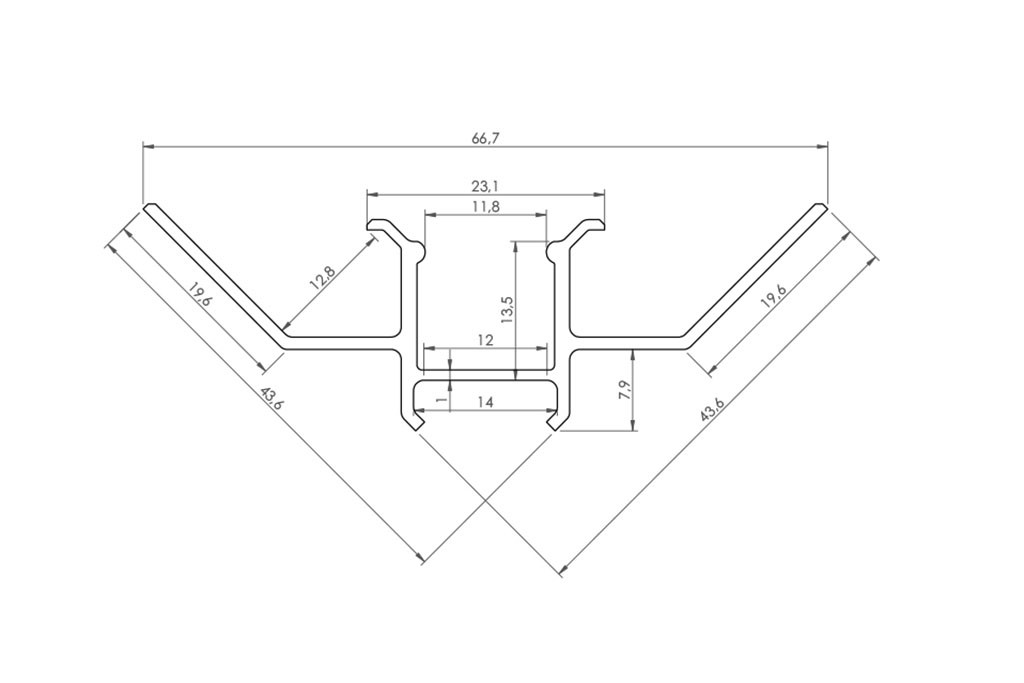 copy of LED Tile Profile 90° External Corner FLP17-3-AL in Anodized Aluminum