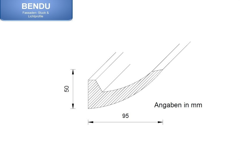 Details zum LED Lichtvoutenprofil "DBKL-95-PR" aus Hartschaum.