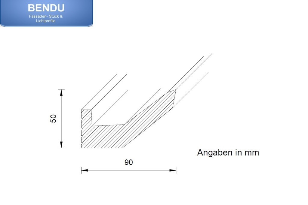 Details zur LED Lichtvoute "DBML-90-PR" aus Hartschaum.
