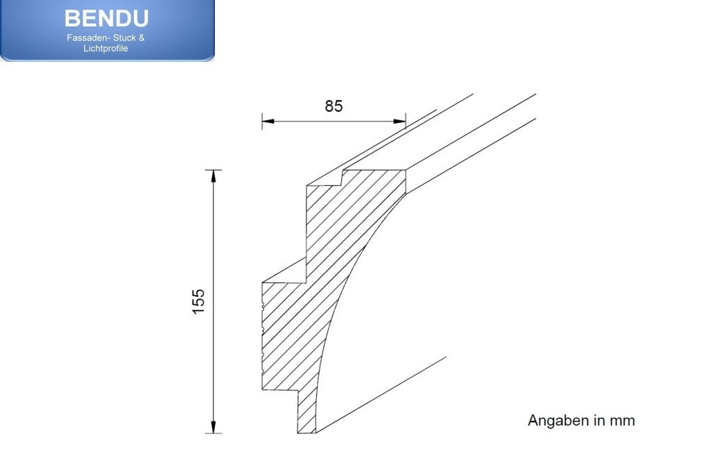 LED Stuckprofil für indirekte Wandbeleuchtung "WDKL-85B-PR"
