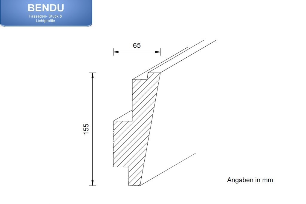 LED Stuckprofil für indirekte Wandbeleuchtung "WDML-65B-ST"