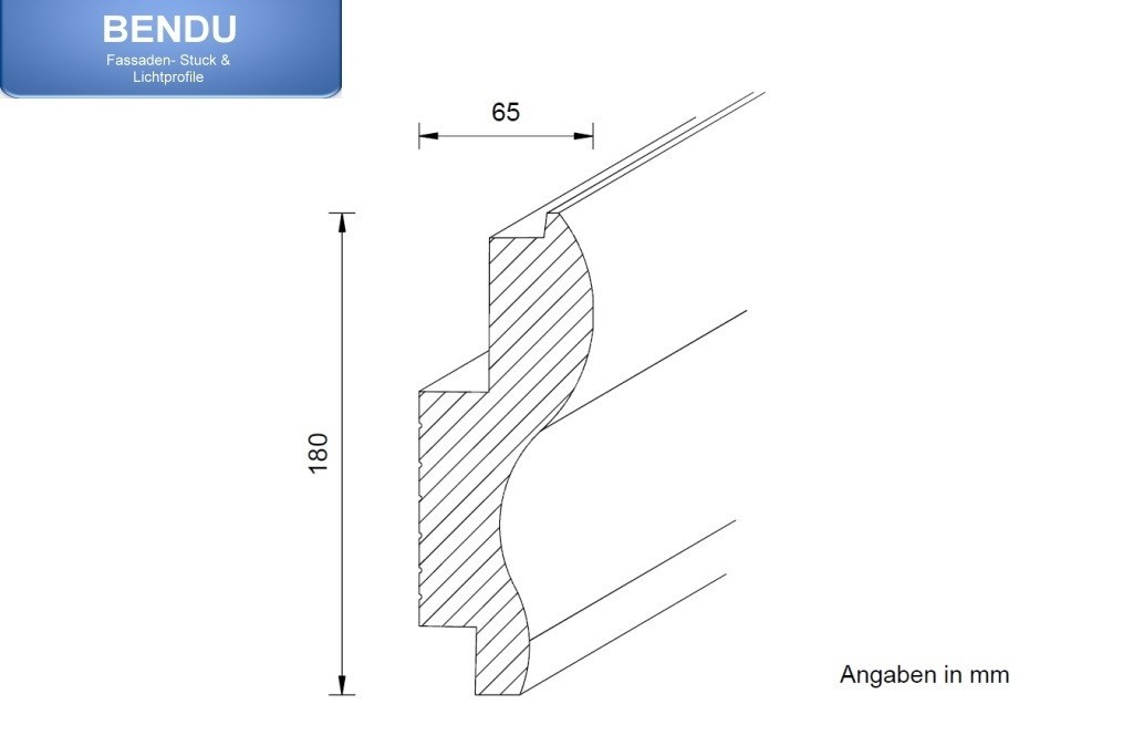 LED Stuckprofil für indirekte Wandbeleuchtung "WDKL-65A-ST"