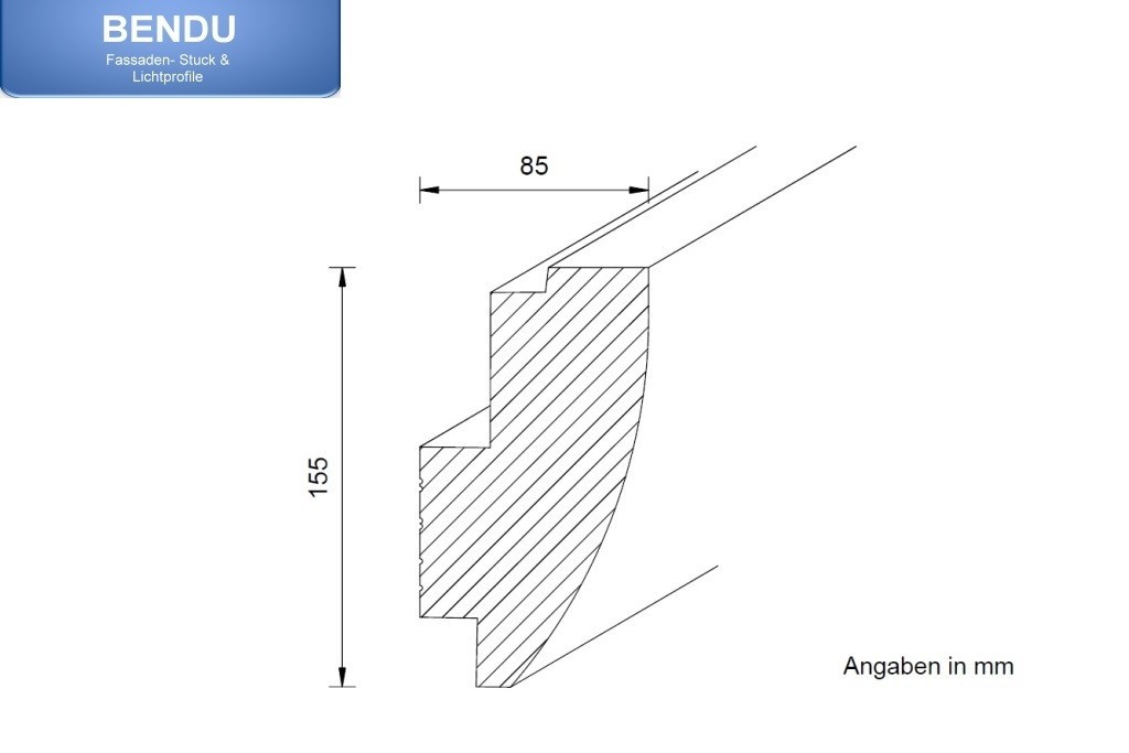 LED Stuckprofil für indirekte Wandbeleuchtung "WDML-85A-ST"
