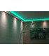 Beispiel 2 - Indirekte Wand- und Deckenbeleuchtung mit der Stuckleiste "WDML-200A-PR"  kombiniert mit RGB-LED Stripes und Spots.
