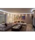 Beispiel 4 - Wand- und Deckenbeleuchtung mit der Stuckleiste "WDML-200A-ST"  kombiniert mit RGB-LED Stripes und Downlights.