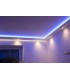 Beispiel 4 - Wand- und Deckenbeleuchtung mit dem Licht Profil "WDML-200B-PR" kombiniert mit RGB-LED Stripes und Downlights.