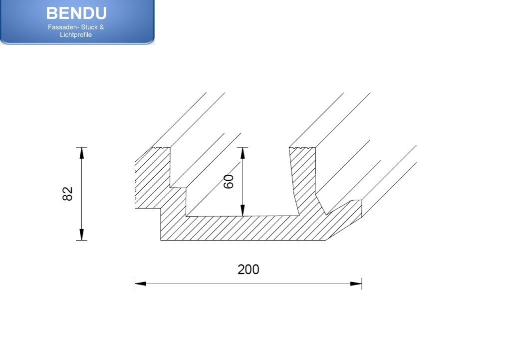 Details zum LED Lichtprofil "WDML-200B-PR" für Wand- und Deckenbeleuchtung aus Hartschaum.