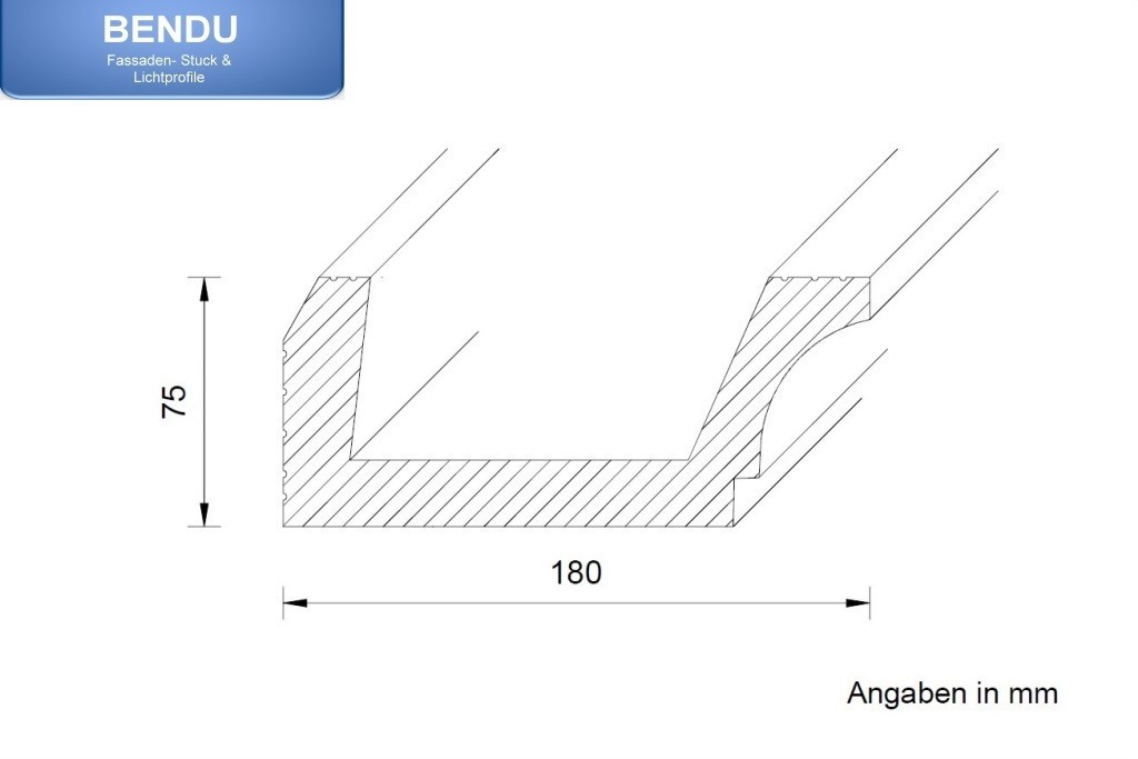 Lighting profile for installation of spotlights "BSKL-180B-ST"