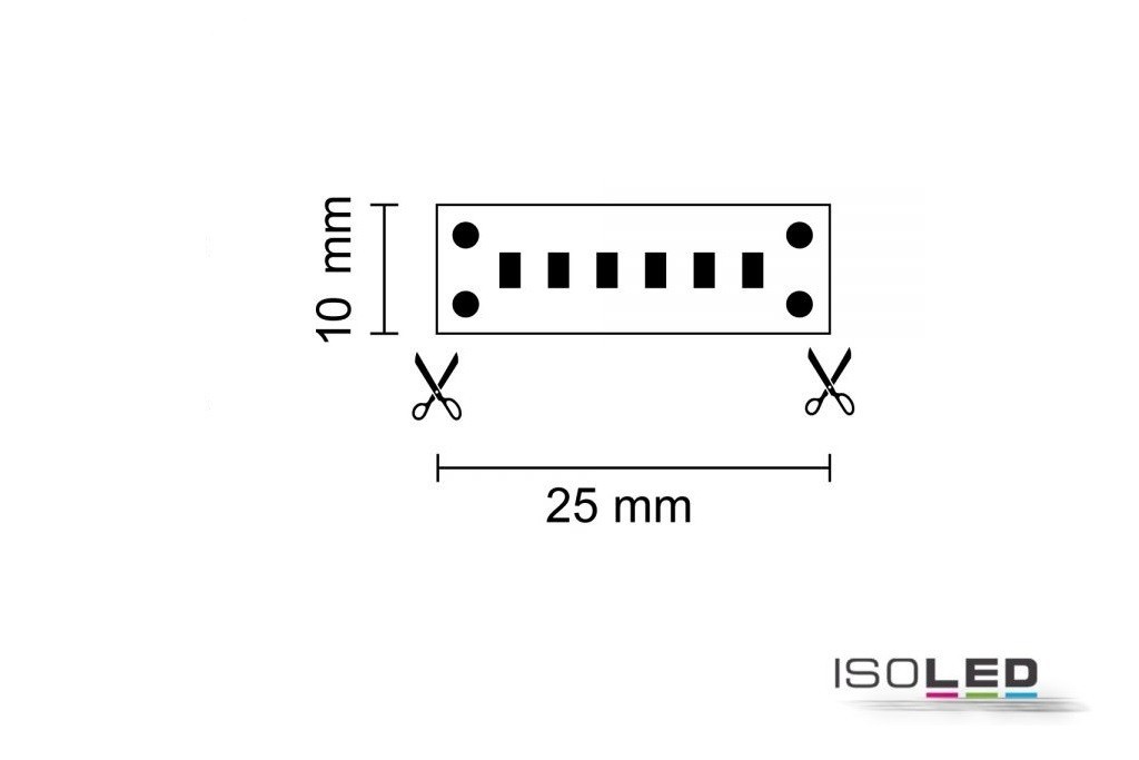 LED linear-strip warm white with 10.0 watts per meter at 24 volt, IP20