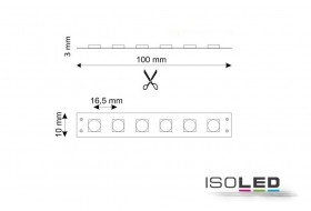LED strip warm white with 14.4 watts per meter at 24 volts, IP66