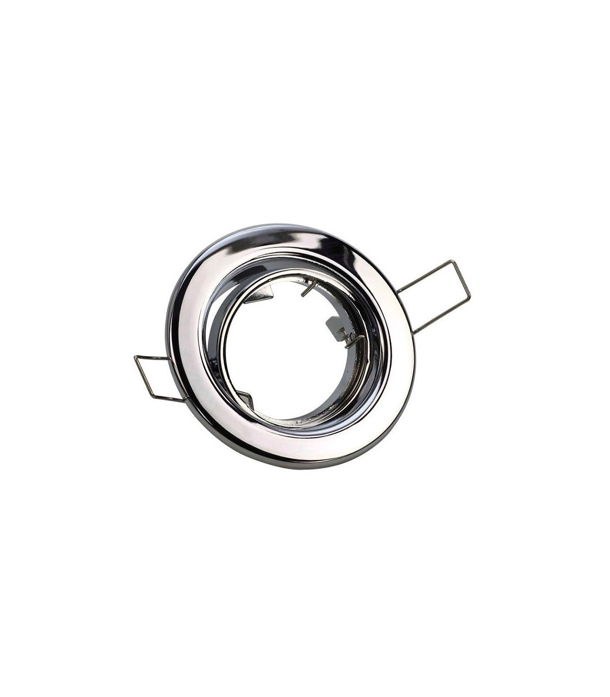 Pivoting spotlight frame for Ø 5 cm glossy chromium