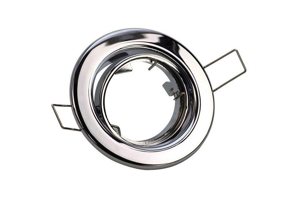 Pivoting spotlight frame for Ø 5 cm glossy chromium