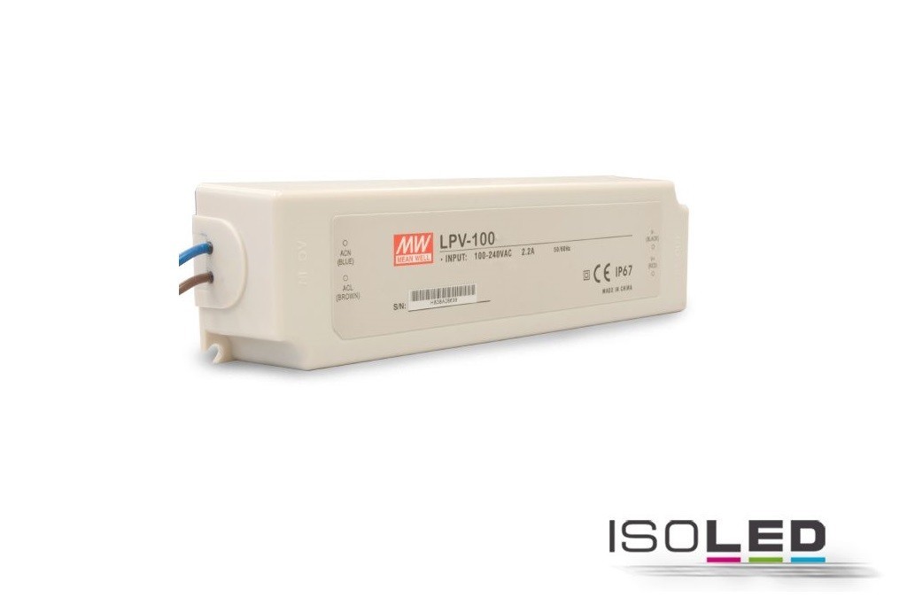LED transformer Meanwell 0-100 watts at 24 volts DC