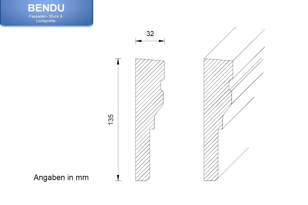 Pilaster strips for the exterior façade "FAKL-135-ST"