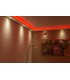 Beispiel 5 - Indirekte LED Beleuchtung von Wand und Decke im Wohnzimmer mit den Stuckleisten "WDML-200A-PR"  aus Hartschaum.