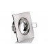 Pivoting square spotlight frame for Ø 5 cm matt chromium