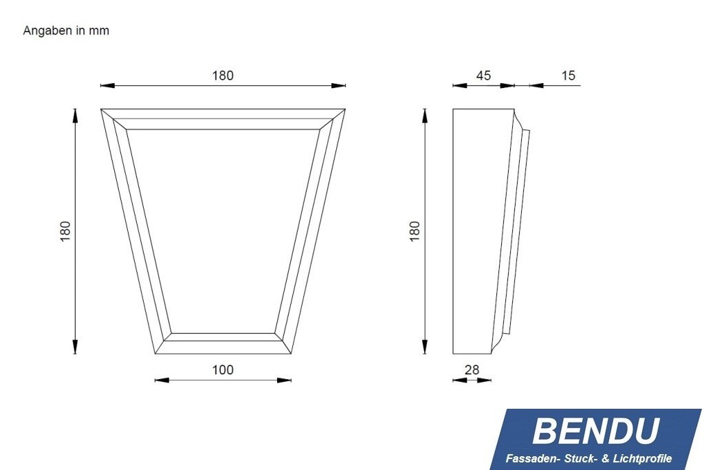 Schlusssteine für Fensterfaschen "SSTKL-180A-PR"