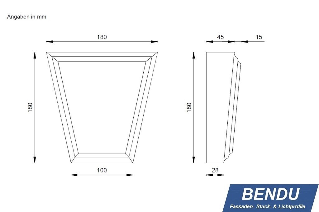 Schlussstein für Fensterfaschen "SSTKL-180B-PR"