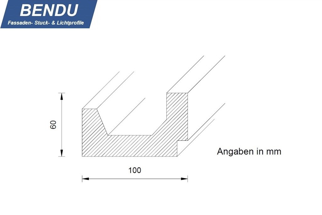 Details zur Lichtvoute "DBML-100-ST" für die indirekte Deckenbeleuchtung aus Hartschaum.