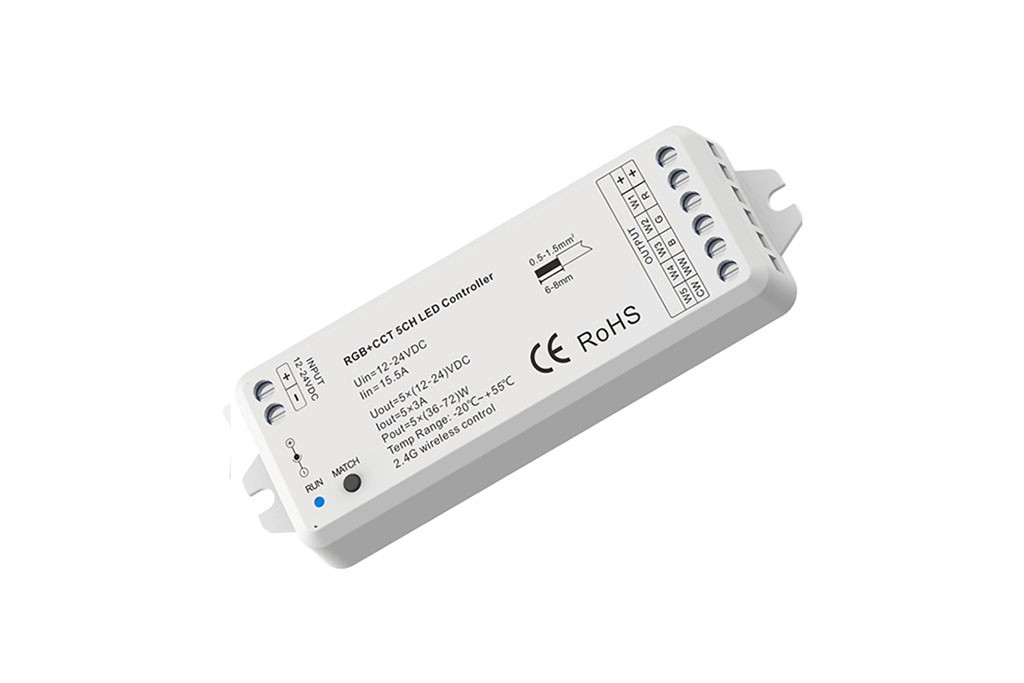 Sys-PRO RGB+CCT 1-5 Kanal Funk Mesh PWM-Dimmer, 12-24V, 5x3A
