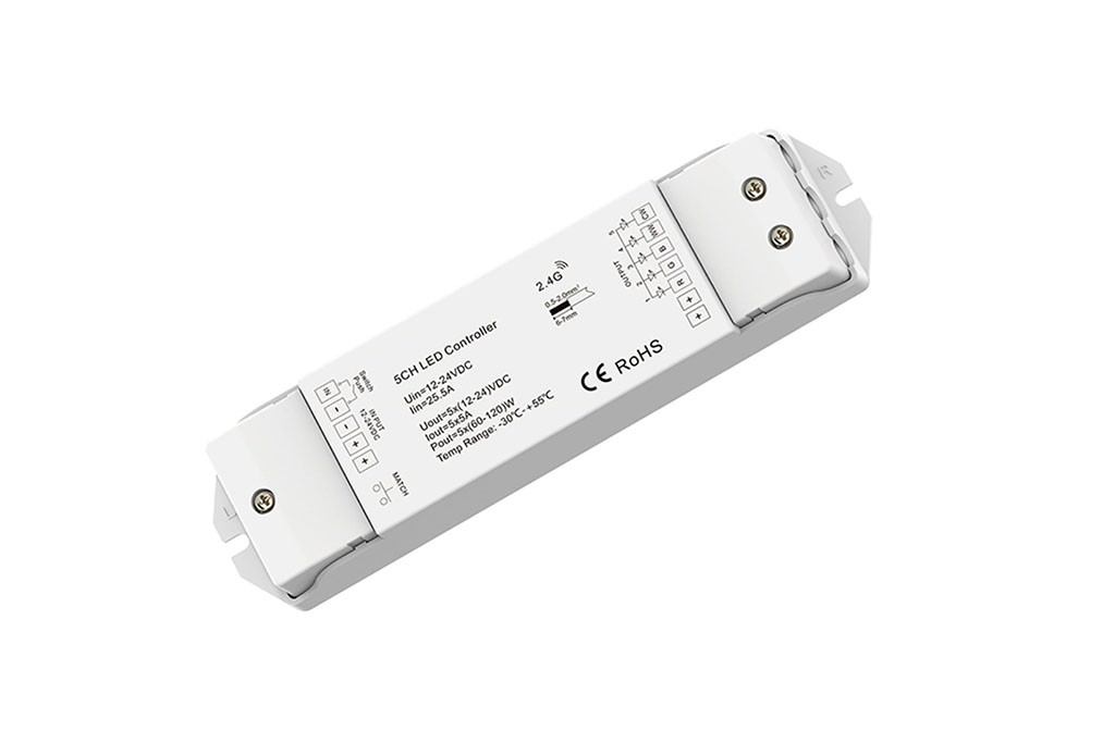 Sys-PRO RGB+CCT 1-5 Kanal Funk Mesh PWM-Dimmer, 12-24V, 5x5A