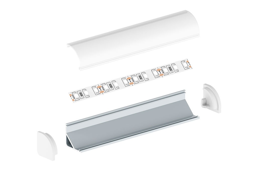 LED surface-mounted edge-profile ABP3-6-AL in aluminum anodized