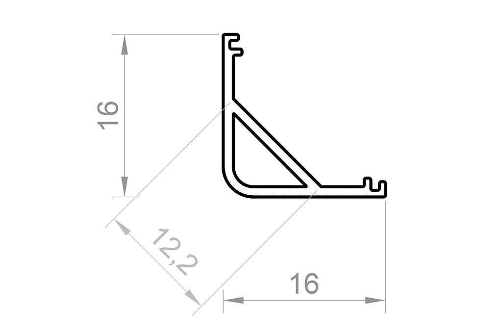 LED surface-mounted edge-profile ABP3-6-AL in aluminum anodized