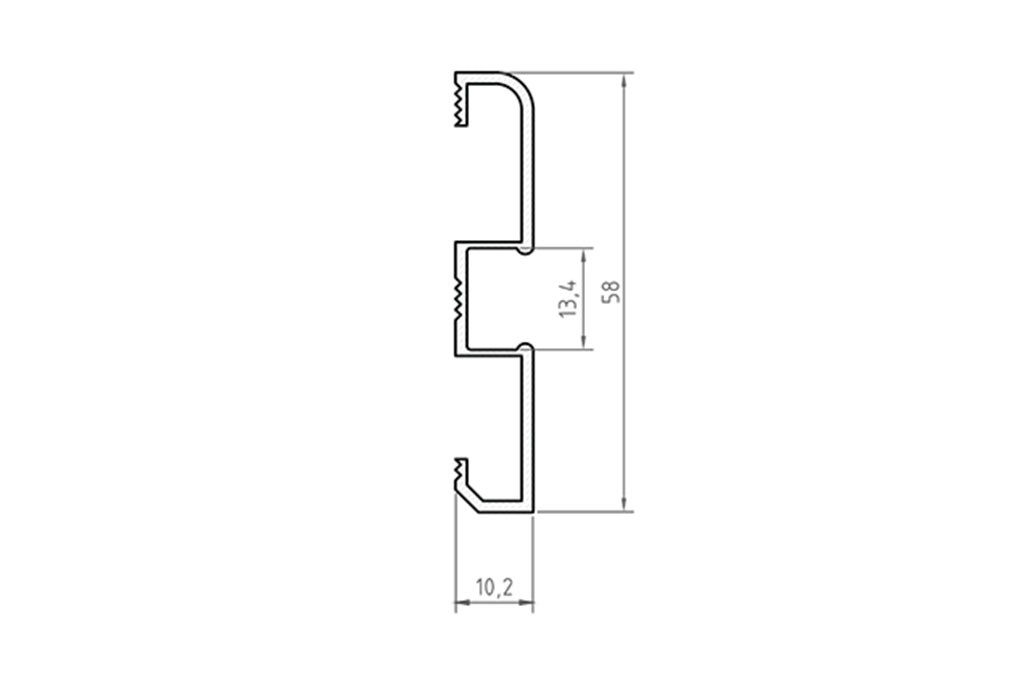 LED surface-mounted profile FLP15-1-WS in aluminum anodized