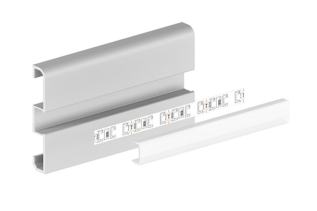 Schema LED-Fußleisten-Profil FLP15-1-WS, Aluminium weiß pulverbeschichtet