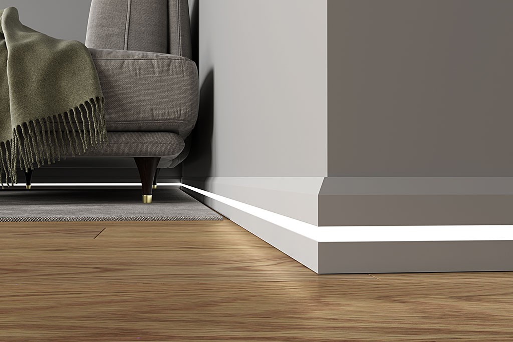 LED surface-mounted profile FLP16-1-WS in aluminum anodized