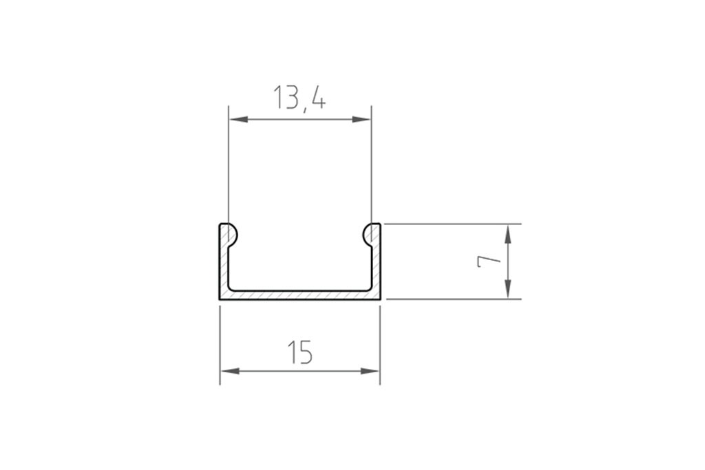 LED Surface Mount and Recessed Profile ABP4-1-AL in Anodized Aluminum
