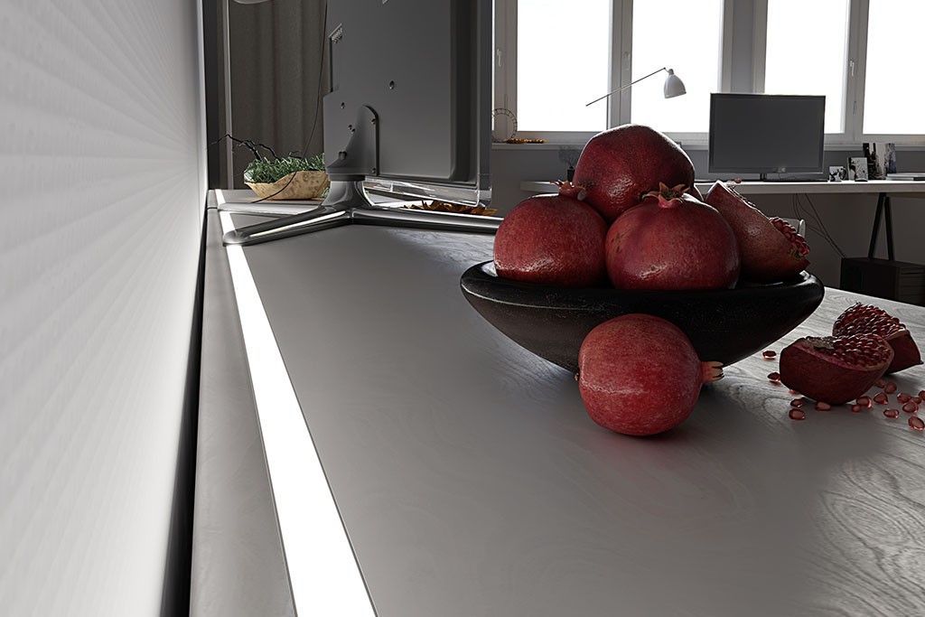 Beispiel 1 - LED-Aufbau- und Einbauprofil ABP4-1-AL in Aluminium-eloxiert