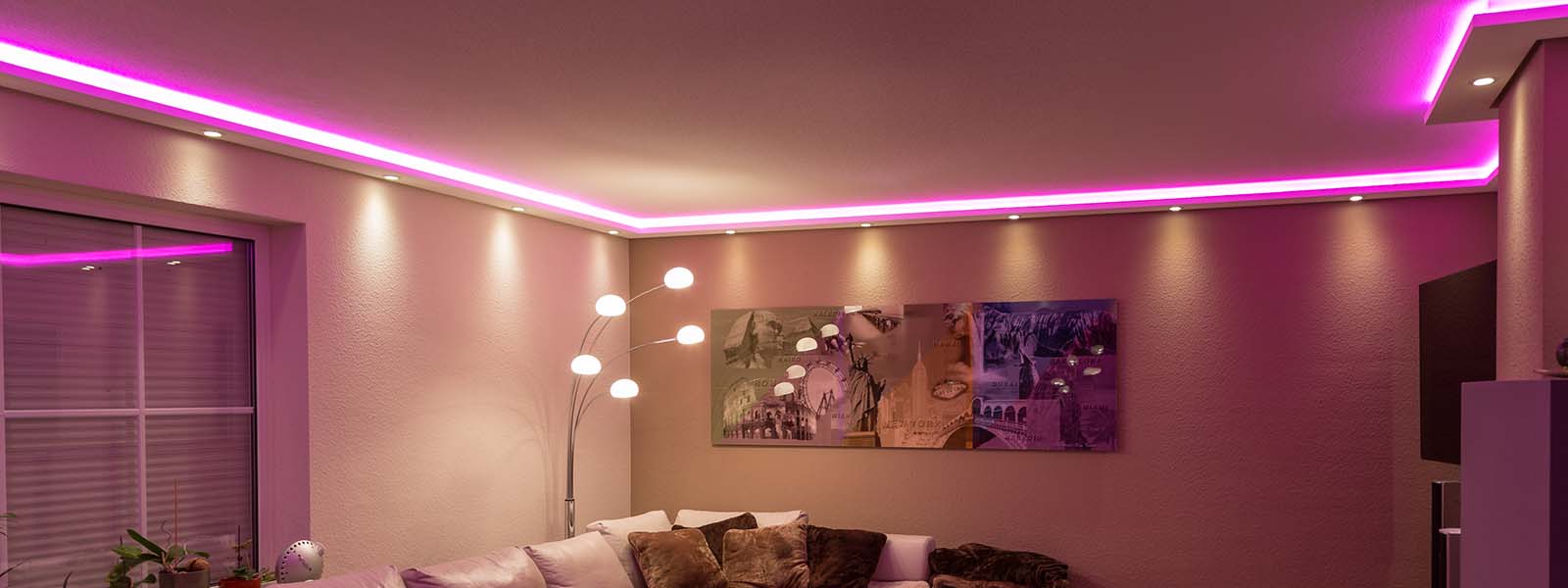 LED Stuckleisten für indirekte und direkte Wand- und Deckenbeleuchtung online kaufen
